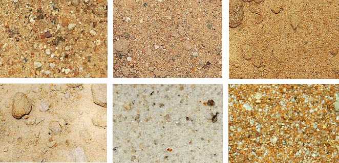 Виды и область применения строительного песка